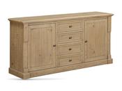 Chateau Rustic Pine Wood 2 Door 4 Drawer Sideboard image