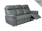 Horizon Electric Reclining Leather 3 Seater Sofa – Dark Grey