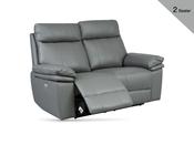 Horizon Electric Reclining Leather 2 Seater Sofa – Dark Grey