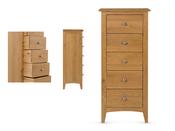 Kilkenny Oak 5 Drawer Narrow Chest