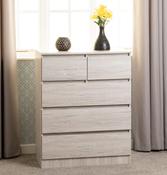 Malvern 3+2 Drawer Chest - Urban Snow image