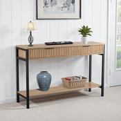 Miami 2 Drawer Console Table - Oak Effect/Black