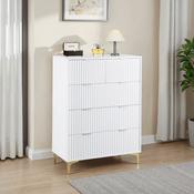 Miami 3+2 Drawer Chest - White/Gold