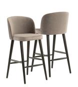 Nova Breakfast Bar Stool - Grey Velvet (Pair)