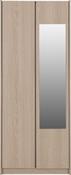 Paris 2 Door Mirrored Wardrobe - Smoked Ash Effect