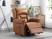 Sandringham Dual Motor Lift &amp; Tilt Electric Recliner Leather - Camel