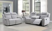 Somerton 3+2 Manual Reclining Sofa Suite - Light Grey Fabric