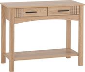 Tessa 2 Drawer Console Table - Natural Oak Effect image