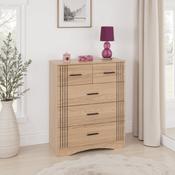Tessa 3+2 Drawer Chest - Natural Oak Effect image