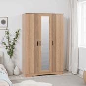 Tessa 3 Door Mirrored Wardrobe - Natural Oak Effect image