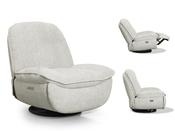 Torino Electric Reclining Swivel Armchair - Light Grey Fusion