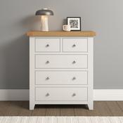 Windsor 3+2 Drawer Chest - Ivory/Oak image