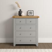 Windsor 3+2 Drawer Chest - Pebble Grey/Oak image