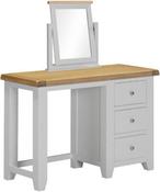 Windsor 3 Drawer Dressing Table &amp; Mirror - Pebble Grey/Oak image