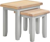 Windsor Nest of 2 Tables - Pebble Grey/Oak image