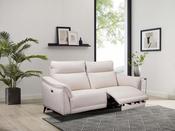Austin Electric Recliner 3 Seater Fabric Sofa – White