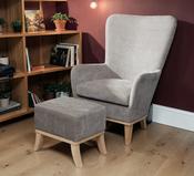 Armchair and Footstool Light Grey image