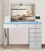 Glam 6 Drawer Vanity Table with Rainbow LED Lights