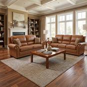 Imperial Fixed 3 Seater Leather Sofa- Brown image