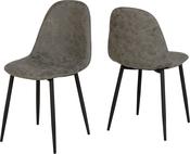 Athens Chair Grey - Faux Leather (Pair)