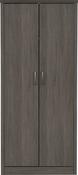 Lisbon 2 Door Wardrobe - Black Wood Grain
