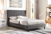 Amelia 4'6" Double Bed - Dark Grey Fabric