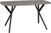 Athens Rectangular Dining Table - Concrete Effect/Black