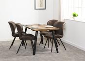 Quebec Wave Edge Dining Table Medium Oak Effect/Black
