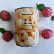 Woolworths Pitted Litchis in Light Syrup - 565g Can