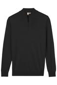 Baileys Black Merino Wool Half Zip Jumper