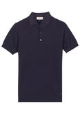 Thomas Maine Navy Silk-Cotton Polo Shirt image