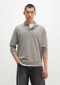 Marc O'Polo Relaxed Long Sleeve Polo In Graphite image