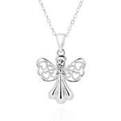 Angel of Hearts Silver Plated Necklace with Diamond Head image