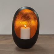 Black &amp; Copper Oval Candle Holder - 30cm image