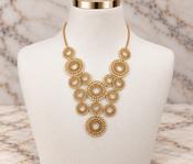 Filigree Lace Effect Gold Necklace
