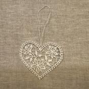 Lace Decoration - Floral Heart - 3 Lace Decorations - €20