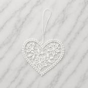 Lace Decoration - Floral Heart - 3 Lace Decorations - €20