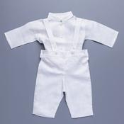 Linen Christening Set Grandfather Shirt And Trouser - 12-18 months image