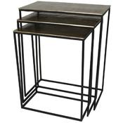 Rectangle Gold Nest Tables (Set Of 3) image