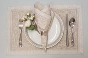 Flower Scroll Beige Linen Napkin image