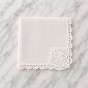 Irish Linen Hankie With Hand Made Crochet Border - 23 x 23cm image
