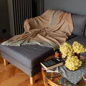 Fleveran Linen Throw - Copper/Dark Navy image