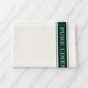 Linen White Tea Towel With Green Stripe - One Tea Towel image
