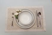 Flower Scroll Beige Linen Placemats image