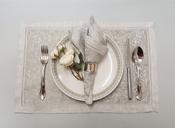 Flower Scroll Grey Linen Napkins image