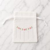 Irish Made Linen Sachet Bag With Rose Flower