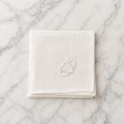 Irish Linen Hankie With White Embroidered Claddagh - 21 x 21cm image