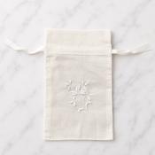 Irish Made Linen Union Sachet Bag With Embroidery image