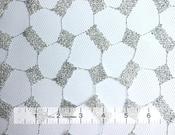 Silver metallic squares lace image