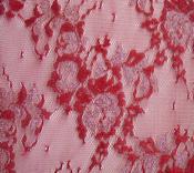 Deep red/silver metallic floral lace image